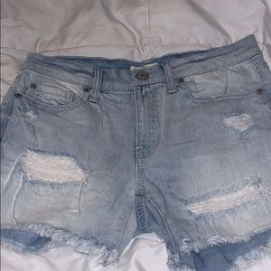 light wash jeans shorts